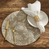 Leaf Round Placemat Stone