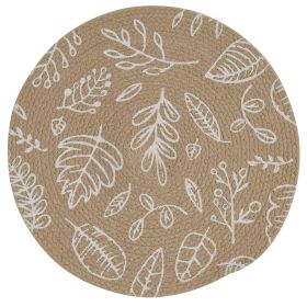 Leaf Round Placemat Stone