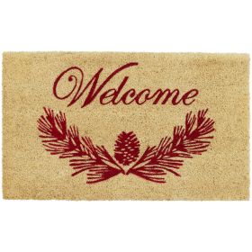 Patricia Heaton Home Cranberry Pinecone Welcome Doormat