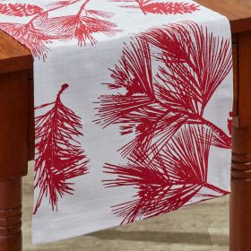 Patricia Heaton Home Cranberry Pinecone Table Runner  54"L
