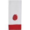 Patricia Heaton Home Cranberry Embroidered Pinecone Dishtowel