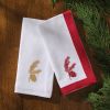 Patricia Heaton Home Cranberry Embroidered Pinecone Napkin