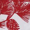 Patricia Heaton Home Cranberry Bordered Pinecone Dishtowel