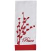 Patricia Heaton Home Berry Elegance Peace Embrodered Dishtowel