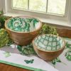 Patricia Heaton Home Florals And Flitters Serving Bowls Set Of 2 - Green