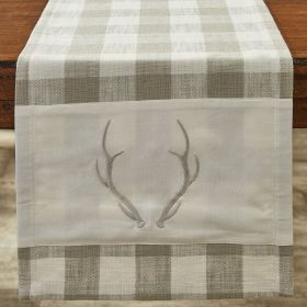 Eva & Co Antler Table Runner 72"L - Check