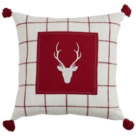 Eva & Co Christmas Cheer Reindeer Pillow 20" - Feather Down Insert