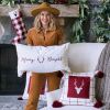 Eva & Co Christmas Cheer Reindeer Pillow 20" - Feather Down Insert