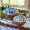 Patricia Heaton Home Florals And Flitters Serving Bowls Set Of 2 - Blue