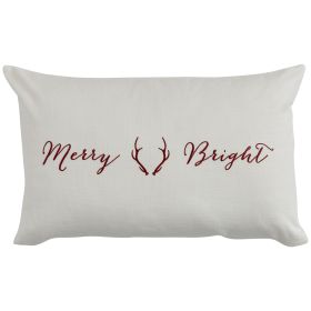Eva & Co Christmas Cheer Merry Bright Pillow 16" x 26" - Polyester Insert
