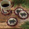 Black Bear Braided Coasters - Set Of 4
