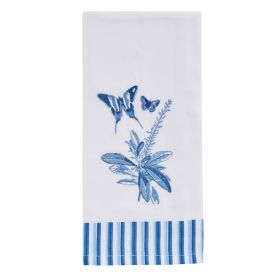 Patricia Heaton Home Butterfly Embroidered Dishtowel - Blue