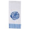 Patricia Heaton Home Flower Embroidered Dishtowel - Blue
