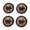 Black Bear Braided Coasters - Set Of 4