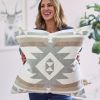 Eva & Co Neutral Aztec Printed 20" Pillow - Feather Down Insert