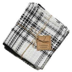 Onyx And Ivory 3 Dishtowel-1 Dishcloth Set