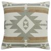 Eva & Co Neutral Aztec Printed 20" Pillow - Feather Down Insert