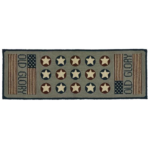 Old Glory Hooked Rug Runner 2' x 6'