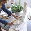 Eva & Co Axis Tan Table Runner 72"L