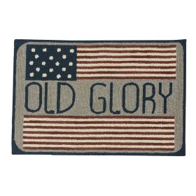 Old Glory Hooked Rug 2' x 3'