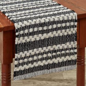 Onyx And Ivory Chindi Table Runner  36"L
