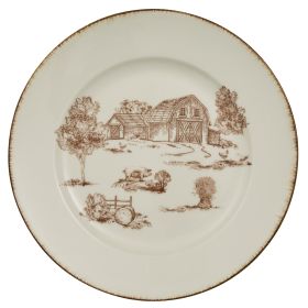 Down On The Farm Toile Salad Plate