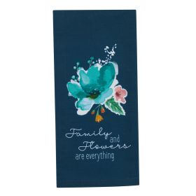 Family And Flowers Decorative Dishtowel