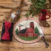 Barn Printed Braided Placemat 15" Dia