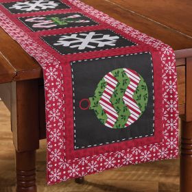 Candycanes And Snowflakes Table Runner 54" L
