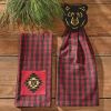 Black Bear Red Dawn Bear Patch Dishtowel
