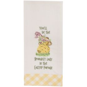 Easter Parade Embroidered Dishtowel