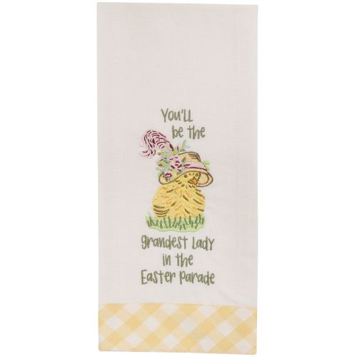 Easter Parade Embroidered Dishtowel