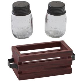 Cozy Farmhouse Salt And Pepper With Caddy
