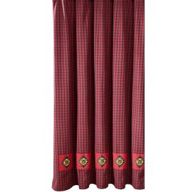 Black Bear Red Dawn Bear Patch Shower Curtain 72" X 72"