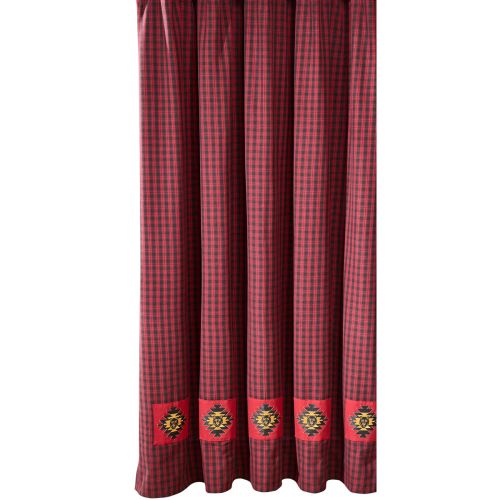 Black Bear Red Dawn Bear Patch Shower Curtain 72" X 72"