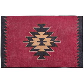 Black Bear Red Dawn Washable Rug 24" X 38"
