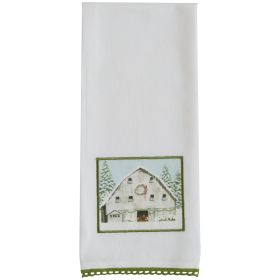 Christmas Barn Patch Dishtowel