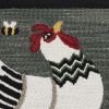 My Little White Hen Hooked Rug 2' x 3'