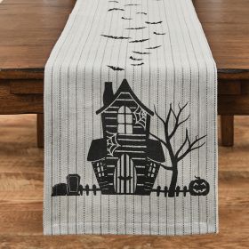 Haunted House Table Runner 72" L