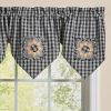 Stafford Sunflower Lined Triple Point Valance 20"L - Black And Cream