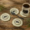Country Pines Bear Printed Braided Coasters Set of 4