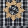 Stafford Sunflower Decorative Dishtowel - Black And Cream