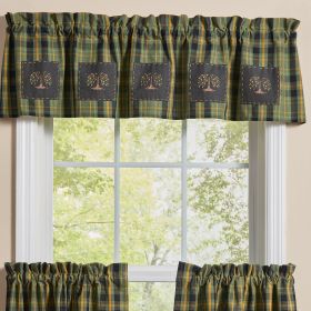 Willow Lane Plaid Lined Patch Valance 14"L