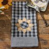 Stafford Sunflower Decorative Dishtowel - Black And Cream