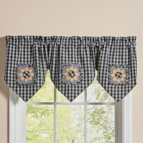 Stafford Sunflower Lined Triple Point Valance 20"L - Black And Cream