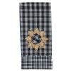 Stafford Sunflower Decorative Dishtowel - Black And Cream