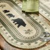 Country Pines Bear Printed Braided Table Runner 36"L
