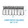 Willow Lane Plaid Lined Patch Valance 14"L