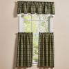 Willow Lane Plaid Lined Layered Valance 16"L