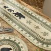 Country Pines Bear Printed Braided Table Runner 54"L